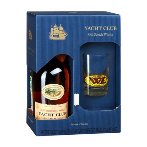 Виски "Yacht Club", gift box with glass, 0.7 л