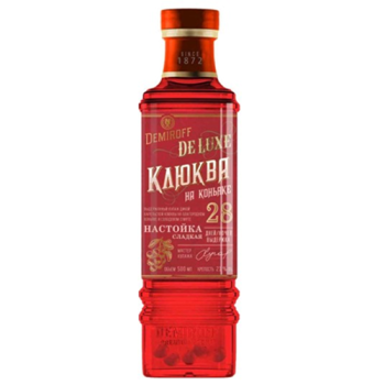 Настойка сладкая "ДЕМИРОФФ "КЛЮКВА НА КОНЬЯКЕ"  0,25 л Россия
