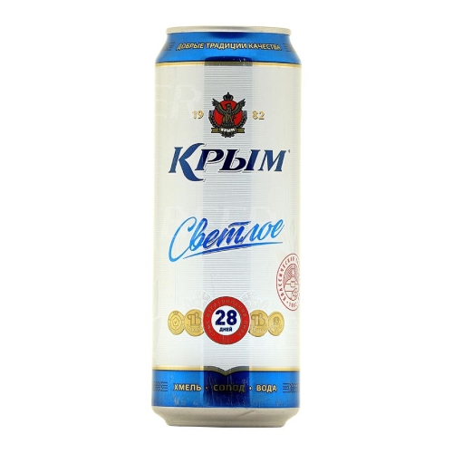 Пиво "Крым" Светлое, в жестяной банке, 0.45 л