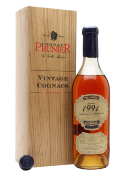 Коньяк марочный очень старый "ОС" ПРУНЬЕ ПТИТ ШАМПАНЬ винтаж 1991 в дерев. упак. 0,7 л Франция