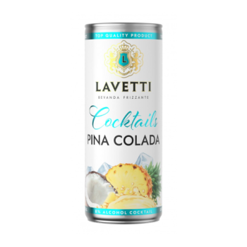 Напиток виноградосодержащий газированный сладкий Лаветти Пина Колада 8% 0,25л ж/б