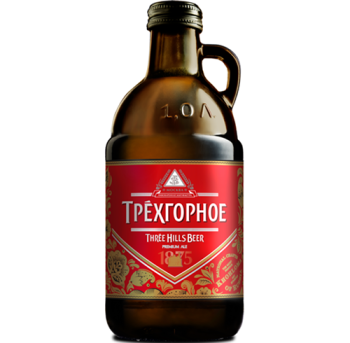 Пиво светлое фильтрованное непастеризованное ТРЕХГОРНОЕ ОРИГИНАЛЬНОЕ 1 л/9 ПЭТ  4,3% Россия