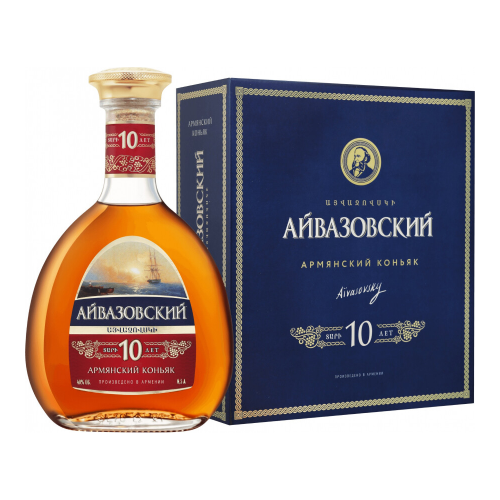 Коньяк "Айвазовский" 10-летний, в подарочной коробке, 0.5 л