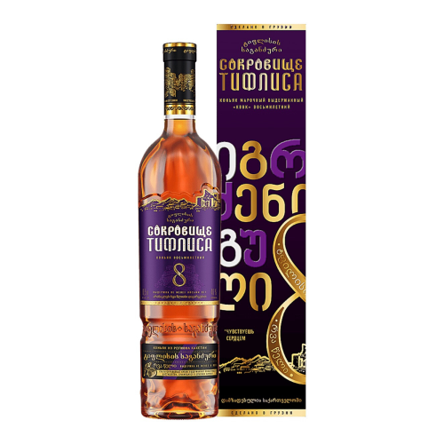 Коньяк "Сокровище Тифлиса" 8-летний, в подарочной коробке, 0.5 л