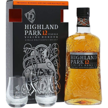 Виски Highland Park, "Viking Honour" 12 Years Old п/у + 2 бокала, with box, 0.7 л