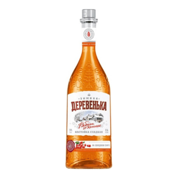 Ликер "Зимняя деревенька" Рябина на коньяке, настойка сладкая, 0.5 л