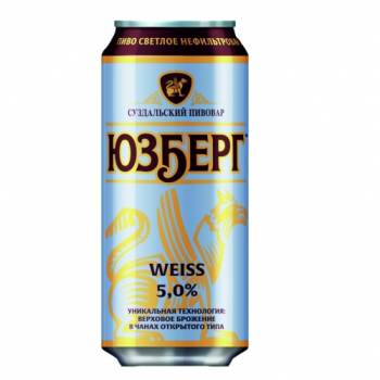 Пиво "Юзберг" Вайс, в ж/б, 0.45 л