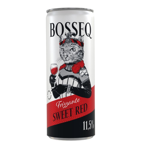 Игристое вино "Bosseq" Frizzante Sweet Red, in can, 250 мл