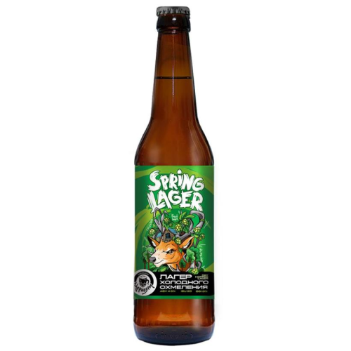 Пиво Spring Lager светлое непастеризованное фильтрованное 4,5% 0,45л
