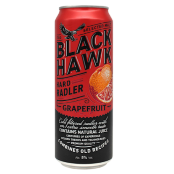 Пивной напиток ЧЕРНЫЙ ЯСТРЕБ СО ВКУСОМ ГРЕЙПФРУТА пастеризованный 0,43 л/12 БАНКА 5%  Россия