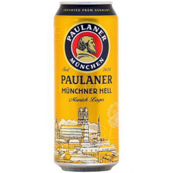 Пиво Paulaner, Original Munchner Hell, in can, 0.5 л