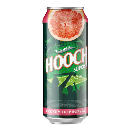 Коктейли "Hooper's Hooch" Super Grapefruit, in can, 0.45 л
