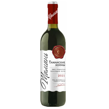 Белое Таманские холмы Вино ординарное полусладкое белое 0,7л/6 Россия