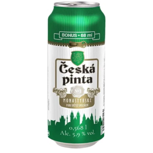 Пиво "Ческа пинта №1 монастырске" светлое пастеризованное фильтр 0,568 л БАНКА 5,9% Чешская Республика