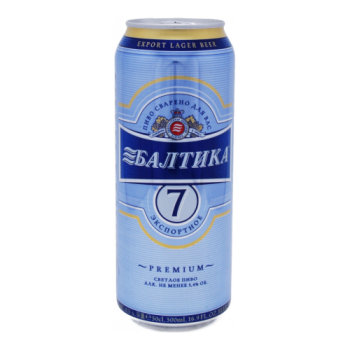 Пиво "Балтика №7" Экспортное, в жестяной банке, 0.45 л