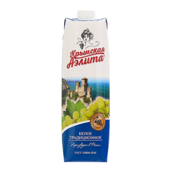 Вино "Крымская Аэлита" Белое Традиционное, Тетра Призма, 960 мл