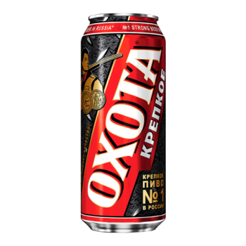 Пиво светлое Охота Крепкое 8.1%, 0.43 л, ж/б