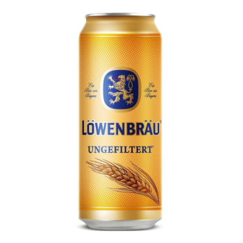 Пиво Ловенбрау Нефильтрованное светлое 4,9% 0.45л ж/б