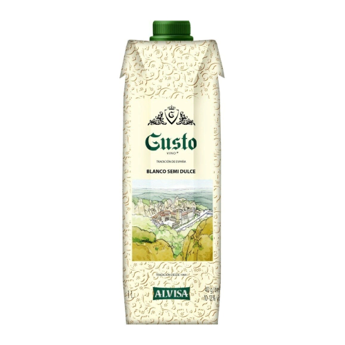 Вино Gusto белое полусладкое 1 л