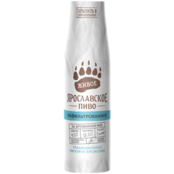 Пиво "Ярославское пиво Живое" светлое нефильтрованное неосв непастеризованное 1 л/9 ПЭТ  4%  Россия