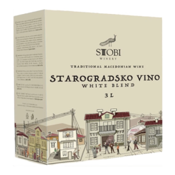 Вино Stobi, "Starogradsko" White Blend, bag-in-box, 3 л
