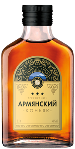 Коньяк ординарный трехлетний "Армянский коньяк" 0,1 л Армения