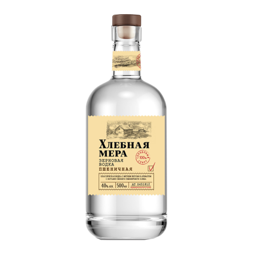 Водка "Хлебная Мера" Пшеничная, 0.5 л