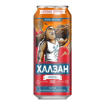 Пиво "Халзан" Крепкое, в жестяной банке, 0.45 л