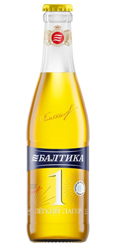 Пиво светлое «Балтика №1 Легкий лагер». Пастеризованное 0,33 л ст/б 4,5% Россия