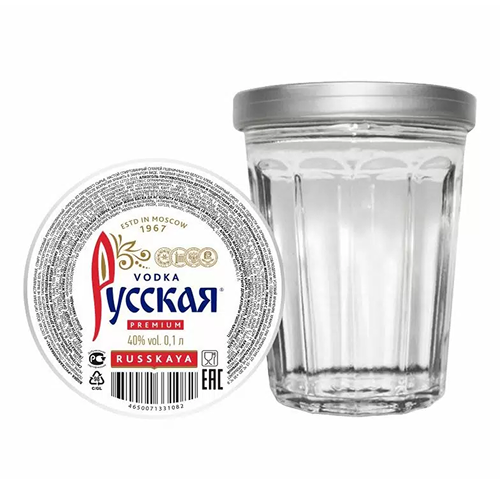 Водка "Русская", в стакане, 100 мл