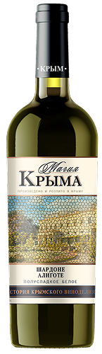 Вино ординарное полусладкое белое "Шардоне-Алиготе" "Магия Крыма" 0,75 л Россия