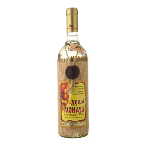 Вино Очаково, "Душа Монаха" Белое полусладкое, 0.7 л