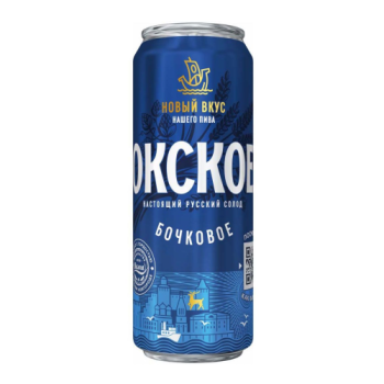 Пиво «Окское» Бочковое светлое фильтрованное 4,7%, 430 мл ж/б