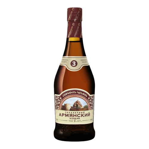 Мердзаванский Коньячный Завод, Армянский коньяк 3-летний, 0.44 л