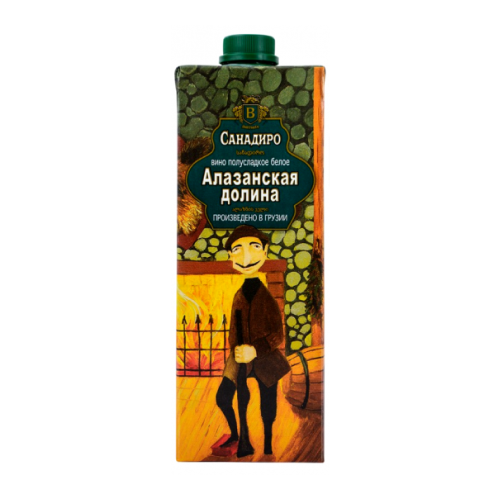 Вино Sanadiro Alazanskaya Dolina beloe tetra-pak 1 л
