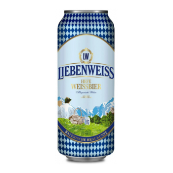 Пиво светлое Liebenweiss Hefe-Weissbier 5,1%, в жестяной банке, 0,5л