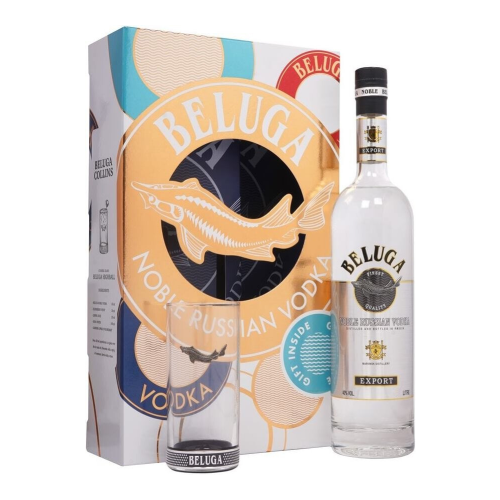 Водка "Белуга" Нобл, в подарочной коробке со стопкой, 0.5 л