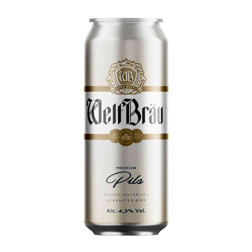 Пиво Brauerei Mönchengladbach "Welfbrau Premium Pils", в жестяной банке, 0,5 л.