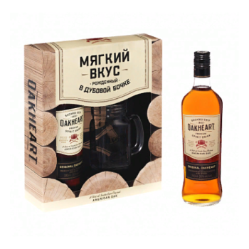 Ром Bacardi OakHeart, with glass, gift box, 1 л