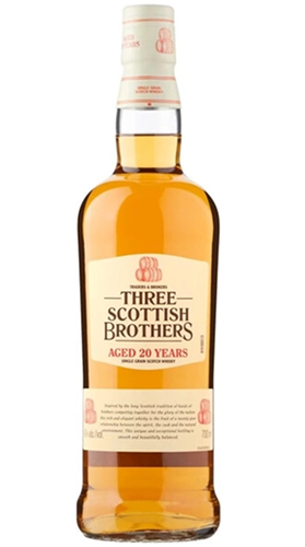 Виски шотландский зерновой "Три Скотиш Бразерс" 20 лет выдержки 0,7 л Соединенное Королевство