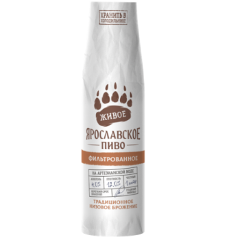 Пиво "Ярославское пиво Живое" светлое непастеризованное 1 л/9 ПЭТ  4%  Россия