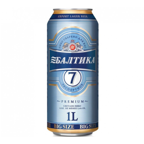 Пиво "Балтика №7" Экспортное, в жестяной банке, 0.9 л