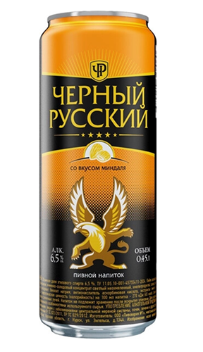 Напиток пивной «Черный русский со вкусом миндаля» пастеризованный  0,45 л ж/б Россия