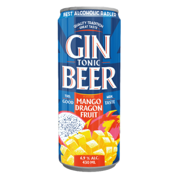 Пивной напиток ДЖИНБИР СО ВКУСОМ И АРОМАТОМ ДЖИНА,ТОНИКА,ПИТАХАЙИ И МАНГ 0,43 л/24 БАНКА 6,9% Россия