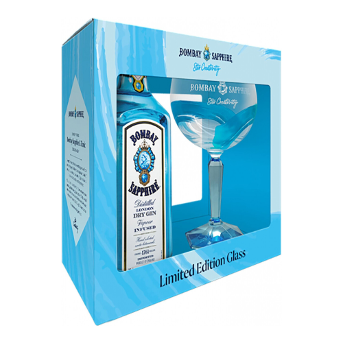 Джин "Bombay Sapphire", gift box with glass, 0.7 л