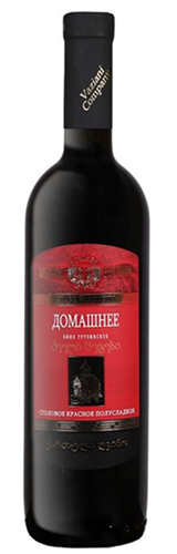 Вино ординарное красное полусладкое грузинское «Домашнее» Серия «Старый Метехи» 0,75 л Грузия
