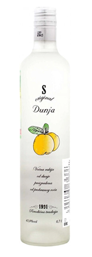 Водка фруктовая (плодовая) Плодовая водка (РАКИЯ АЙВОВАЯ) "ДУНЬЯ" 0,7 л Сербия