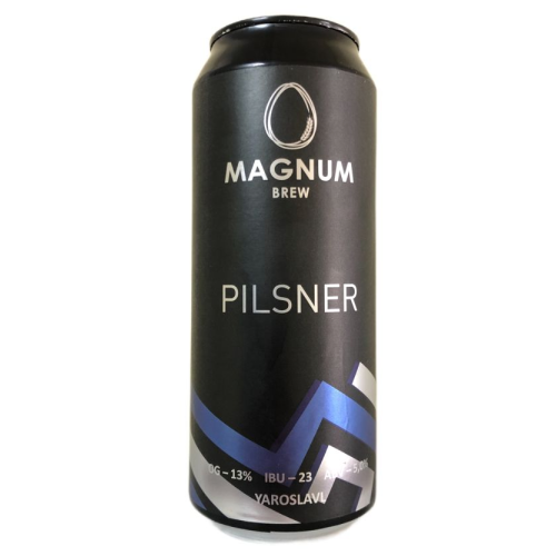 Пиво Magnum Pilsner светлое нефильтрованное 5% 0,45л Россия