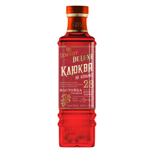 Ликер "Demiroff" De Luxe Klyukva na Konyake, 0.5 л