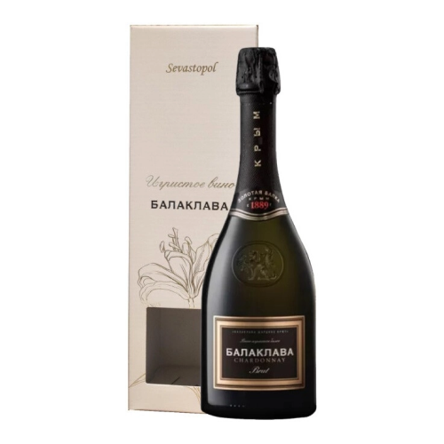 Игристое вино "Балаклава" Шардоне Брют, в подарочной коробке